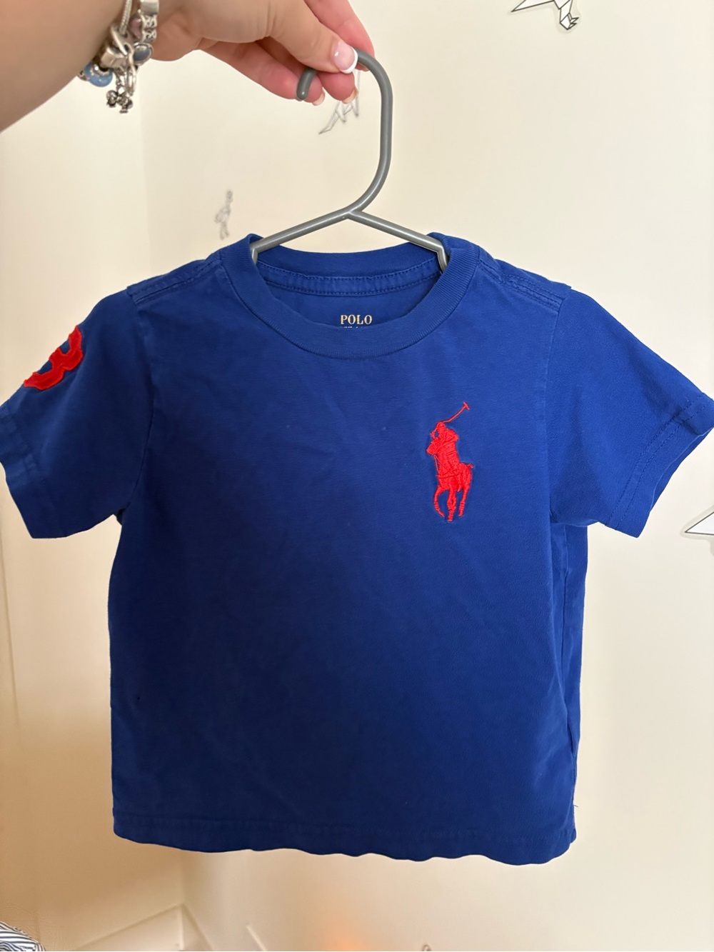 Polo by Ralph Lauren Boys Short-Sleeve Tee in Blue with Red Logo